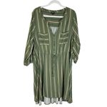 Torrid  Plus Mini Challis Stripe Green High-Low‎ Shirt Dress Size 22 Photo 5