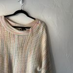 Blue Blush  Multicolored Striped Knit Sweater Pastel Rainbow Women's Size L Photo 2