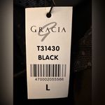 Gracia  Black Sheer Ruffle Sleeve Blouse NWT Photo 4