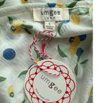 Umgee  Blueberry & Lemon Print Ruffled Hem Tie Waist Mini Dress Size‎ Large Photo 5