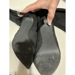 Woman’s Dominique Size 7.5 Black Faux Suede Stiletto Heel Otk Tall Boots 702 Photo 4