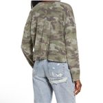 NEW La La Land XS Camo V Neck Fleece Long Sleeve Crop Top Buttery Soft Y2K Green Photo 1