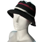 Wayan natural wear cotton knit woven stripe bucket hat Black Photo 0