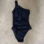 Cupshe Black One Shoulder Tummy Control Mesh Cut Out One Piece Swimsuit Size S Photo 4