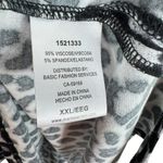 Mario Serrani Italy Gray Black Leopard Print Long Sleeve Stretchy Blouse Sz XXL Photo 6