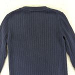 Tommy Hilfiger Navy Blue Ribbed Knit Sweater H Logo Women's Size Medium Preppy Photo 8