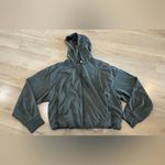 Athleta  Seasoft Bubble Hem Full Zip Aspen Olive Green size medium Photo 4