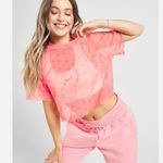 Nike NWT  Air Mesh Crop Top DV8245-611  Pink Logo AOP Lettuce Edge Hem Sheer Photo 3
