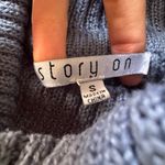 Cable Knit Cropped Turtleneck Sweater Blue Size L Photo 5