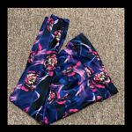 Athletic Works high waste yoga pants blue w/pink flowers- size M Photo 1