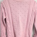 1. State 1.‎ State Cable Knit Baby Pink Slim Turtleneck Sweater Size XXS Photo 2