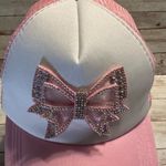 Bow Trucker Hat Pink White Coquette Blingy Mesh One Photo 6