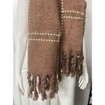 Maurice's  Scarf Womens Sweater Knit Fringe Rust Cream Soft One Sz 25”x 74” Photo 1