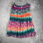 Geri C Skirt Rainbow Sequins Colorful Floral Midi Bohemian Peasant Gypsy XL Purple Photo 2