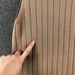 Qinsen Women's Crew Neck Tan Sleeveless Ribbed Knit Tank Top *See Measurements* Brown Size 4 Photo 6