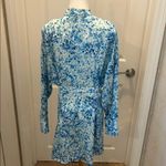 ZARA  Blue Patterned Button-Up Dress in Large Photo 2