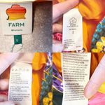 Farm Rio Tiered Top Rainbow Mixed Print Cropped Linen Multicolor Puff Sleeve Sm Photo 4