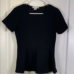 Caution to the Wind  Black Peplum Blouse Size Large EUC #6256 Photo 0
