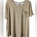 Cream and Tan Relaxed Boxy Short Sleeve Tee Size 2X Photo 0