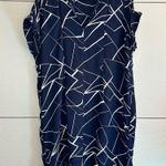Loyal Hana Cybelle Tunic Blouse Nursing Breastfeeding Tunic Geometric Navy Blue Size L Photo 2