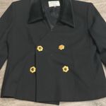 Vintage black structured coat Gold Size 12P Photo 6