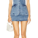 Amanda Uprichard NWT  Kya Romper in Denim Classic Wash Blue Size XS Photo 0
