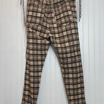 Urban Outfitters Pants Brown Cream Plaid Flannel Stretch Skinny Leg Size XL Photo 2