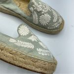 Soludos  Mint Green White Embroidery Slip On Espadrille Flats Womens 6 Boho Photo 4