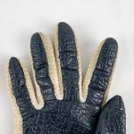 Aris Snuggler Vintage Blue Beige Vinyl Knit Gloves Womens One Size Photo 10