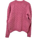Abercrombie & Fitch Vintage Pink Cable Knit Sweater L Shetland Wool Cashmere Photo 4