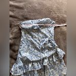 FLOERNS Ditsy Floral Ruched Bust Sleeveless Layer Halter Top Mini Dress Sz S EUC Blue Photo 5