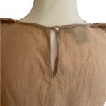 Alberto Makali  100% Silk Tan Ruffle Embroidered Flowy Tank Top Size M Photo 1