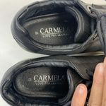 Carmela  Size 37 6 Sneaker Love For Leather Black Slip On Lace Up Platform Shoes Photo 6