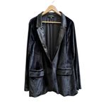 Lane Bryant Black Satin Collar Velvet Pocket Blazer Plus Size 22 Holiday Festive Photo 2