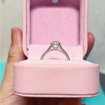 14KT White Gold Natural Mined Diamond Cushion Halo Engagement Ring Size 6 Photo 3