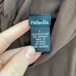 Rafaella  women's brown cinched mock neck stretch lightweight neutral basic shirt Photo 3