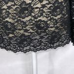 Dialogue Long Sleeve Black Lace Overlay V Neck Stretchy Anywhere Top Medium Photo 6