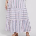 Lane Bryant Women's Size 14/16 Striped Cotton Maxi Skirt Long Casual Spring Photo 1