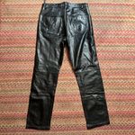 VINTAGE DKNY BLACK REAL LEATHER 5 POCKET HOT PANTS GRUNGE ROCK EMO Size 32 Photo 3