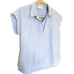 J Jill Henley Dolman Sleeve Striped Blue White Blouse Relaxed Fit Everyday Top Size undefined Photo 7