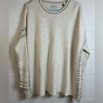 CAbi Slip Stitch Woman’s Oversized Textured Cream Chunky Knit Sweater Size Small Photo 1