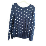 Old Navy Women's  Navy & White Polka Dot Crew Neck Sweater XL Photo 1