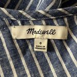 Madewell Shirt Women 0 Blue White Stripe One Shoulder Ruffle Top Casual Nautical Photo 4