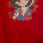 Charming red woman shirt featuring a cute princess design. Perfect for adding a touch of magic to any outfit. Size M Photo 3
