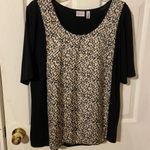 kim rogers Black and White Boxy Short Sleeve Blouse Photo 0