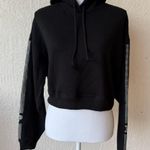 Victoria's Secret PINK Black Campus Bling Cropped Hoodie Size S Oversized Photo 1