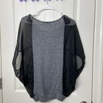 EUC B’Leev women’s‎ gray black stripe sheer sleeve loose fit blouse shirt medium Photo 5