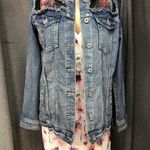 Arizona Jeans Arizona Jean Co Blue Distressed Denim Jacket Embroidered bodice Womens Small Photo 1