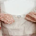 Revolve Tularosa Bristol Cropped Tie Front Peasant Top in Dried Rose Floral Photo 6