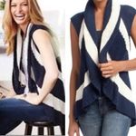 CAbi  #679 Skipper Vest Cardigan Sweater Size XS  Navy Blue and White Stripes Photo 5